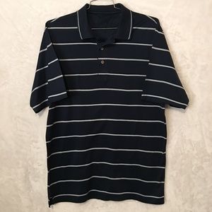 Glen Echo Men’s Golf Shirt, Large - Blue Striped